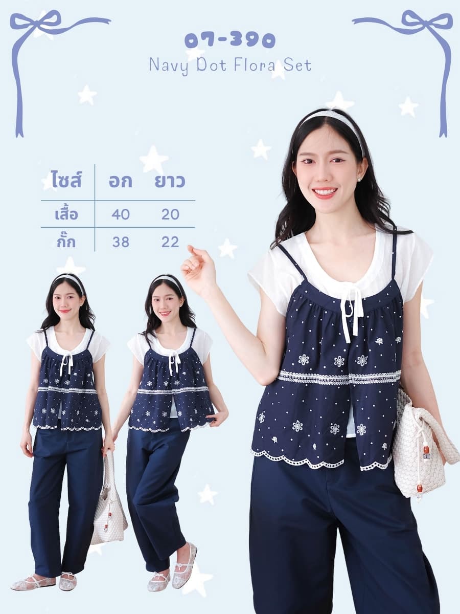 Navy Dot Flora Set ภาพที่ 1